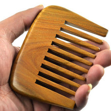 Handmade Wide Toothed Green Sandalwood Pocket Hair Comb Health Care Anti Static