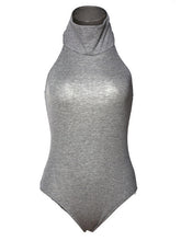 High Neck Knit Jumpsuit Sleeveless Backless Halter Stretch Bodycon Grey Short Rompers Women Sexy Pant Suits Lady Overall Outfit