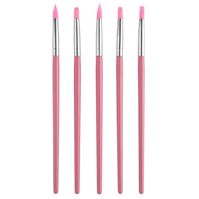 High Quality 5 Pcs Nail Art Pen Brushes Soft Silicone Carving Craft Supplies Pottery Tool Silicone Material of Nib Anne