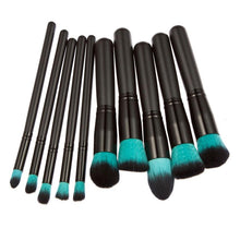 High Quality Synthetic Hair & Wood & Aluminum 10PCS Cosmetic Makeup Brush Brushes Set Foundation Powder Eyeshadow Anne