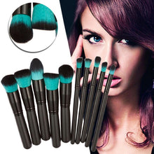 High Quality Synthetic Hair & Wood & Aluminum 10PCS Cosmetic Makeup Brush Brushes Set Foundation Powder Eyeshadow Anne