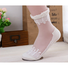 High Quality Ultrathin Transparent Beautiful Crystal Lace Elastic Short Women Calcetines Socks For Womens Meias #1536