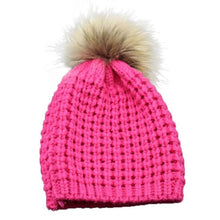 High Quality Women Winter Hats Pineapple Knitted Crochet Caps With Large Fur Pompon Winter Warm Hats For Women Bonnet