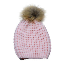 High Quality Women Winter Hats Pineapple Knitted Crochet Caps With Large Fur Pompon Winter Warm Hats For Women Bonnet