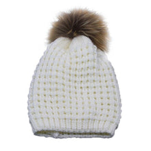 High Quality Women Winter Hats Pineapple Knitted Crochet Caps With Large Fur Pompon Winter Warm Hats For Women Bonnet