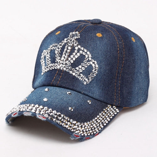 Hip-Hop Baseball Full Cap Rhinestone Crown Shape Flat Snapback Hat Gorra de Beisbol #2415