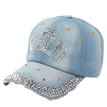 Hip-Hop Baseball Full Cap Rhinestone Crown Shape Flat Snapback Hat Gorra de Beisbol #2415