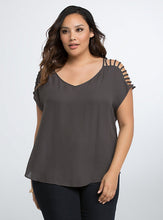 Hollow Out Grey Shirt V Neck Short Sleeve Big Size Plus Sizes 2Xl 3Xl Womans Casual Summer Blouse Elegant Top Fashion 2016