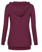 Hooded Pullover Solid Botton Pockets Full Sleeve Red Sweater Women 2016 New Fashion Skinny Red Autumn Women Casual Fall Sweaters