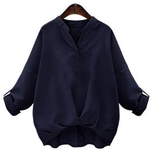 Hot Sale 2017 Fashion New Summer Full Sleeve Chiffon Blouse Women Plus Size Tops V-Neck Shirt Solid color Button Blusas 72493