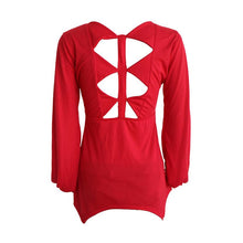 Hot Sale Autumn Women Long Sleeve T-shirt Backless Hollow Out Pullovers Slim Basic Tee Tops Women T shirt Femme Poleras Mujer