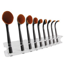 Hot Sale Plastic+Plating Nylon hair 9Pcs Makeup ToothBrush Cosmetic Foundation Powder Brushes Anne