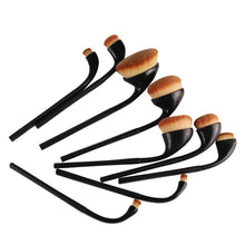 Hot Sale Plastic+Plating Nylon hair 9Pcs Makeup ToothBrush Cosmetic Foundation Powder Brushes Anne