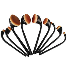Hot Sale Plastic+Plating Nylon hair 9Pcs Makeup ToothBrush Cosmetic Foundation Powder Brushes Anne