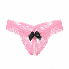 Hot Selling Bow Lace G-String For Women Sexy Open Crotch Panties Underwear Women Low Waist Womens Briefs ropa interior mujer