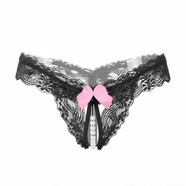 Hot Selling Bow Lace G-String For Women Sexy Open Crotch Panties Underwear Women Low Waist Womens Briefs ropa interior mujer