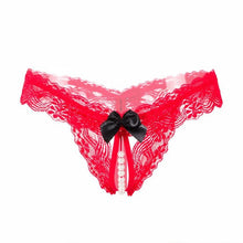 Hot Selling Bow Lace G-String For Women Sexy Open Crotch Panties Underwear Women Low Waist Womens Briefs ropa interior mujer