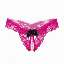 Hot Selling Bow Lace G-String For Women Sexy Open Crotch Panties Underwear Women Low Waist Womens Briefs ropa interior mujer