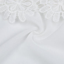 Hot style! The tee shirt femme American new crochet collar stitching white bud silk chiffon lace Blouse #3546