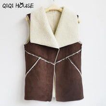 Jaket Women Fashion Autumn Solid Sleeveless Ladies Jackets Chaqueta Chamois Fur Stitching Lamb Camperas De Mujer#D825