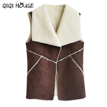 Jaket Women Fashion Autumn Solid Sleeveless Ladies Jackets Chaqueta Chamois Fur Stitching Lamb Camperas De Mujer#D825