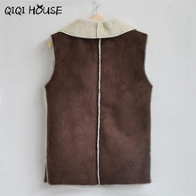 Jaket Women Fashion Autumn Solid Sleeveless Ladies Jackets Chaqueta Chamois Fur Stitching Lamb Camperas De Mujer#D825