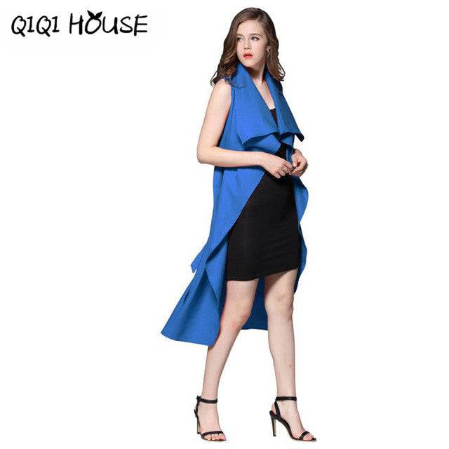 Jaket Women Office Ladies Elegant Sleeveless Windbreaker Solid Cardigan Basic Wear Outwear Women Manteaux Femme#C817