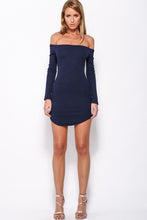 Kint Mini Hip Package Blue Zipper Dresses Slash Neck Full Sleeve Solid Dress 2016 Women Summer Fashion Dress Autumn Fall