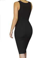 Knee Length tank Dress Black White Office Solid Dress Womens ruched Summer 2017 New Style Summer Fashion Ladies Dresses