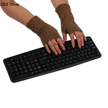 Knitted Gloves Women Fingerless Warm Arm Long Gloves Hand Warmer Winter Gloves Luva Feminina#A11