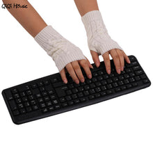 Knitted Gloves Women Fingerless Warm Arm Long Gloves Hand Warmer Winter Gloves Luva Feminina#A11