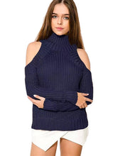 Knitting Solid White Turtleneck Full Sleeve Strapless Blue Sweater 2016 New Fashion Top Women Autumn Slim Elegant Sweater