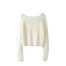 Knitwear Women Autumn Winter Solid Sweater Cropped Pullover Women Loose Sweater Pulover Feminino#A12