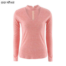 Korean Fashion Clothing Sexy V-Neck Choker Long Sleeve Solid Pink Tops Loose Casual Basic Autumn Outwear Ropa Mujer#C928