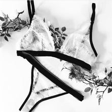 Lace Bralette Cropped Sexy Black Lace Bra Suit Transparent Lace Tangas Women Underwear Suit Bustier Top#B12