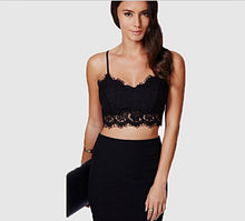 Lace Bralette Sexy Women Black Lace Hollow Out Cropped Tops Strap Lingerie Bra Camisole Cropped Top#A11
