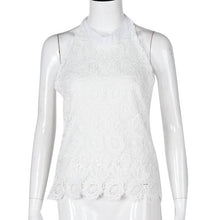 Lace Crop Top Backless Hollow Out Lacing Short Tops Solid White Sexy Loose Tank Top Blusas Croped#B721