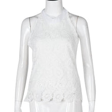 Lace Crop Top Backless Hollow Out Lacing Short Tops Solid White Sexy Loose Tank Top Blusas Croped#B721