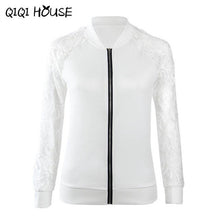 Lace Jacket 2016 Autumn Lace Long Sleeve Casual Coat Baseball Jacket Women Chalecos Mujer Manga Larga#C822