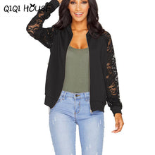 Lace Jacket 2016 Autumn Lace Long Sleeve Casual Coat Baseball Jacket Women Chalecos Mujer Manga Larga#C822