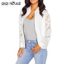 Lace Jacket 2016 Autumn Lace Long Sleeve Casual Coat Baseball Jacket Women Chalecos Mujer Manga Larga#C822