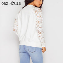 Lace Jacket 2016 Autumn Lace Long Sleeve Casual Coat Baseball Jacket Women Chalecos Mujer Manga Larga#C822