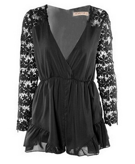 Lace Jumpsuits Sexy V Neck Overalls Women Romper Jumpsuits Bodysuit Overalls Bodysuit Monos Largos De Mujer Monos For Women
