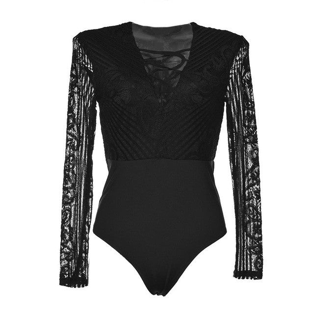Lace Leotard Mesh Tight White Women Blouse 2016 Top Black Transparent Sexy Tops Long Sleeve Shirt Front Lace Up Crochet Top Zip