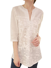 Lace Partchwork V-Neck Print Blouse Half Sleeve High Low Button White Blouse Women 2016 Autumn New Top Casual Loose Blouse