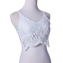 Lace Splice Cropped Female 2017 Summer Style Basic Women Crochet Tank Camisole Lace Vest Bralette Bra Crop Top Camis Women #82