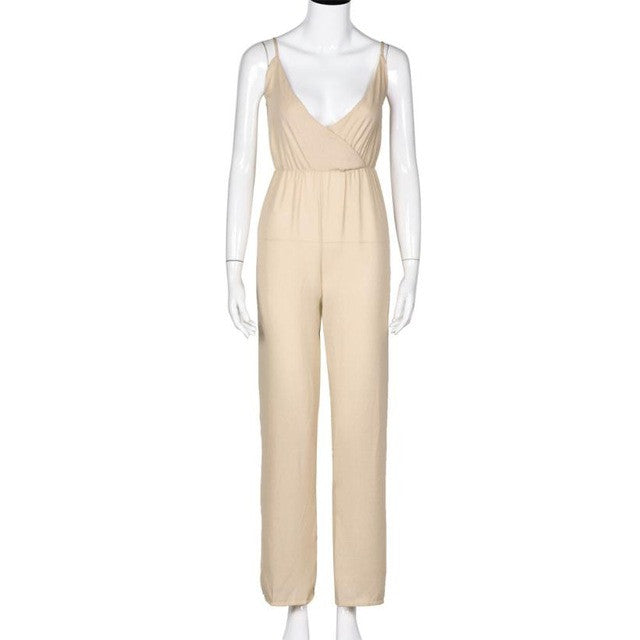 Ladies Elegant Overalls Sexy Jumpsuit Deep V-Neck Backless Women Sexy Rompers Summer Party Jumpsuit #112