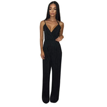 Ladies Elegant Overalls Sexy Jumpsuit Deep V-Neck Backless Women Sexy Rompers Summer Party Jumpsuit #112