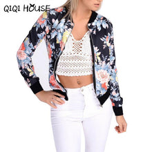 Ladies Jackets Printing Floral Bombers Baseball Jacket Women Long Sleeve Jacket Woman Doudoune Femme#C822