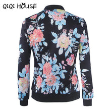 Ladies Jackets Printing Floral Bombers Baseball Jacket Women Long Sleeve Jacket Woman Doudoune Femme#C822